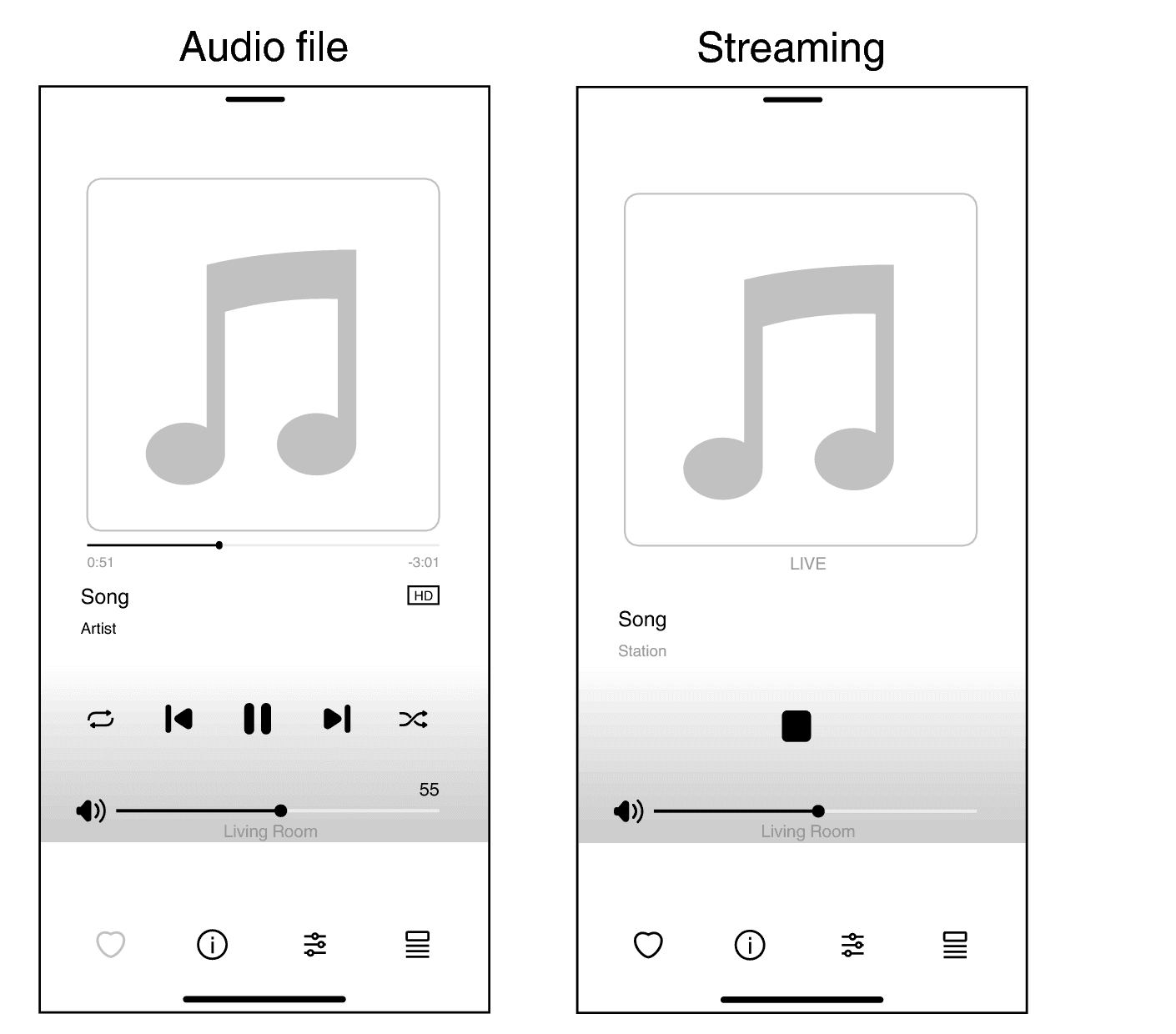 Marantz HEOS Now Playing examples for music and streaming
